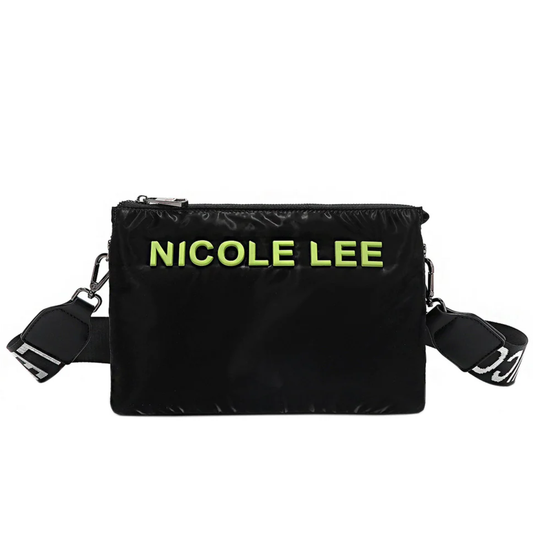 BOLSO CRUZADO CON CREMALLERA ACOLCHADO (NEGRO) de Nicole Lee