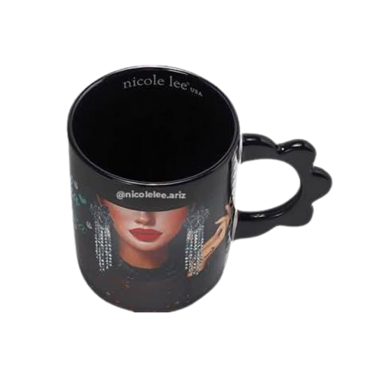 Taza Samantha la Belleza Cerámica Estampada con Asa en Forma de Flor y Apta para Microondas| CUP7825-SAM