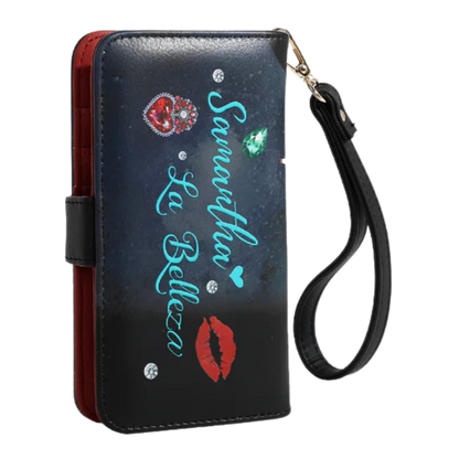 Porta Celular HP6617 Samantha la Belleza con Muñequera | Estilo Elegante en Piel Vegana Nicole Lee