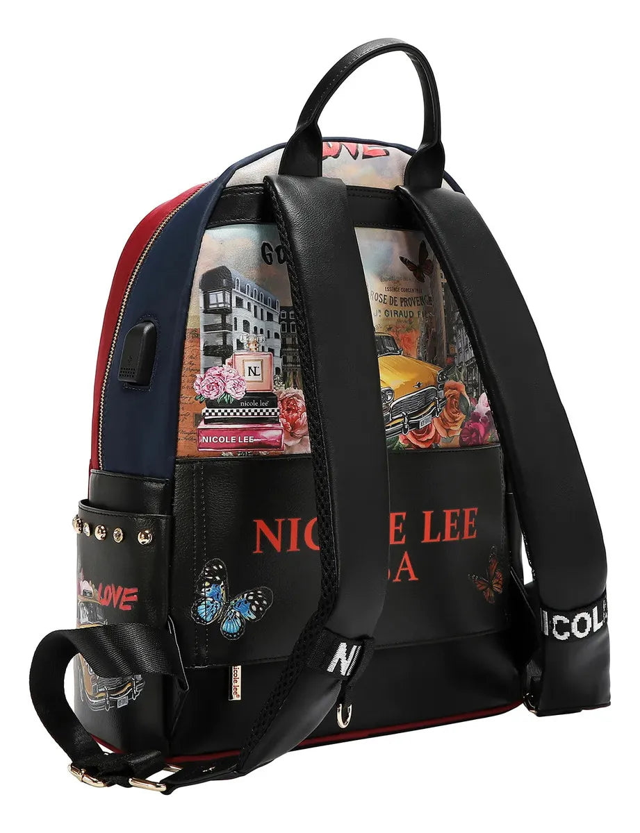 Mochila De Nylon Nicole Lee Con Bolsita Sabina Ss26