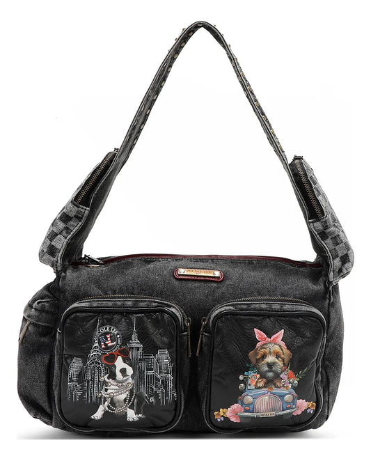 Bolsa Shoulder Nicole Lee Mezclilla Print Family Year Fw24