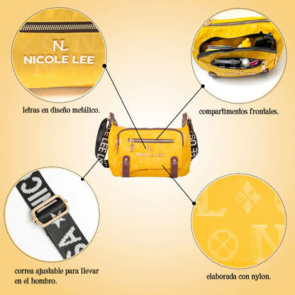 Bolsa de Hombro Margot Monograma de Nicole Lee (amarilla)