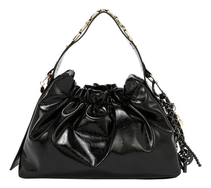 Bolsa De Mano Nicole Lee Acabado Brillante Y Llavero Fw25 Acabado De Los Herrajes Níquel