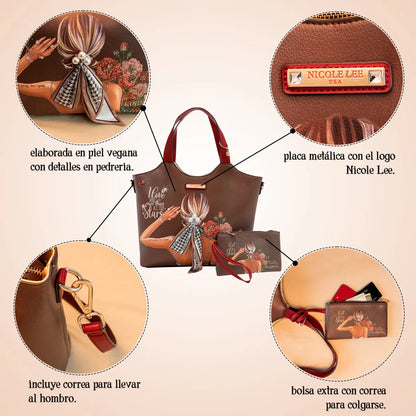Bolsa Tote Con Bolsillo Nicole Lee Pedreria Blind Date