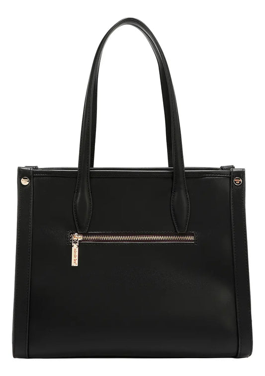 Bolsa Cuadrada Nicole Lee En Corte Láser Y Pedrería Fw25 Acabado De Los Herrajes Níquel Color Black Correa De Hombro Negro Diseño De La Tela Geometric Laser Cut