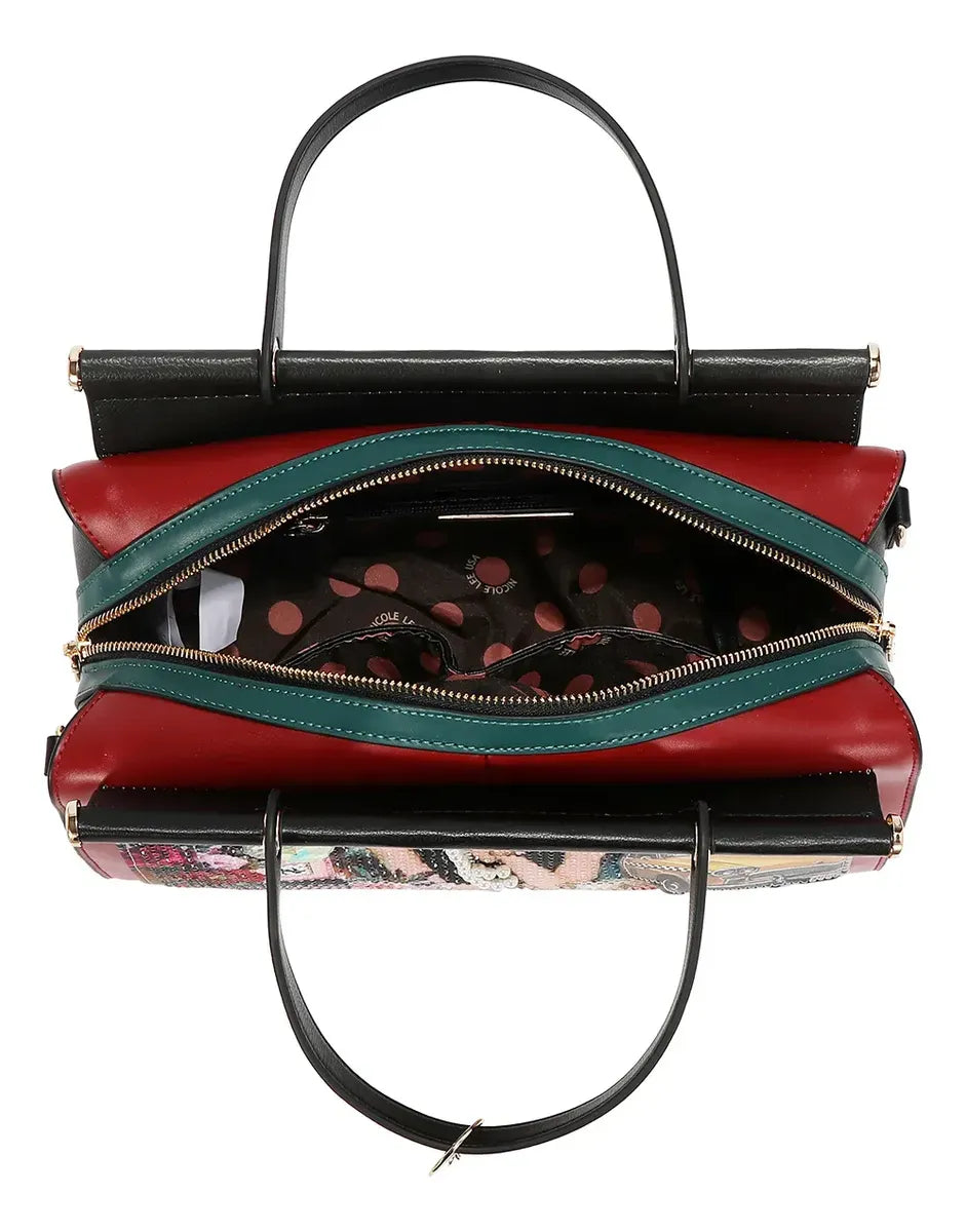 Bolsa Cuadrada Nicole Lee Print Sabina Imagines Ss26 Negro