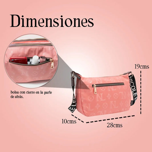 Bolsa de Hombro Margot Monograma de Nicole Lee (rosa)