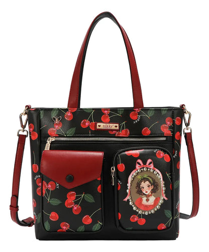 Bolso Con Compartimentos Frontales Cherry Lips Nikky