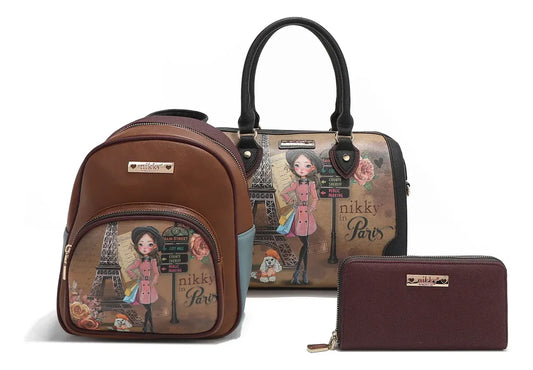 Set De Bolsas 3 Pzas Emily Goes Paris Nikky By Nicole Le