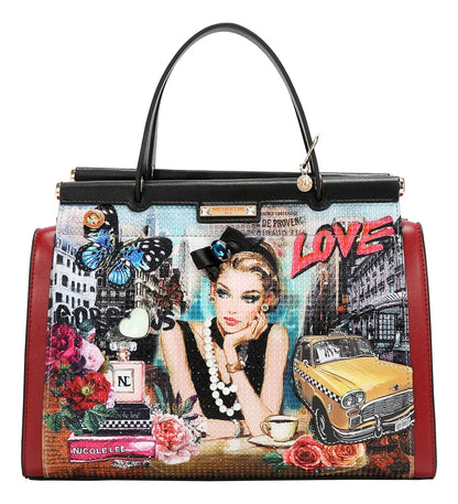 Bolsa Cuadrada Nicole Lee Print Sabina Imagines Ss26 Negro