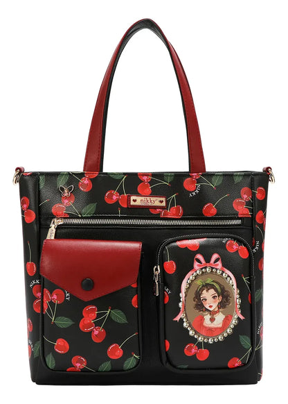 Bolso Con Compartimentos Frontales Cherry Lips Nikky
