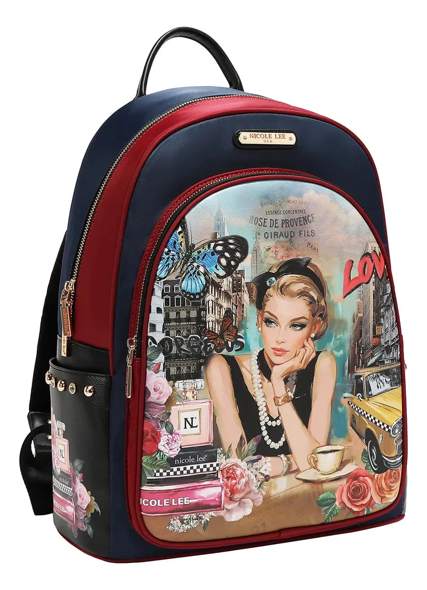 Mochila De Nylon Nicole Lee Con Bolsita Sabina Ss26