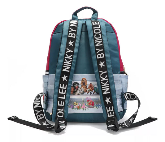 Mochila Grande Con Solapa Y Bolsas Laterales One Happy Family Nikky By Nicole Lee