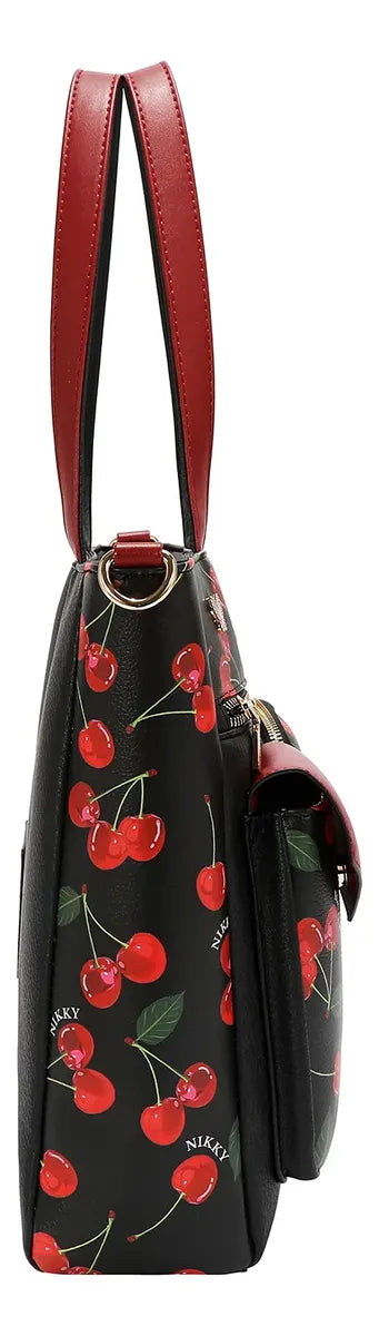 Bolso Con Compartimentos Frontales Cherry Lips Nikky