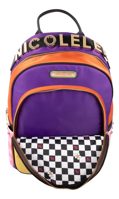 Mochila Nicole Lee Nylon Bolsa Extra Print Nail Polish Ss25