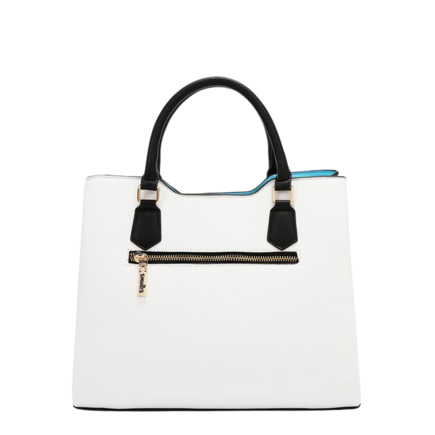 Bolsa Cuadrada Estampada Pitufos By Nicole Lee Fw25 Acabado De Los Herrajes Níquel Color Smurfs Correa De Hombro Negro Diseño De La Tela Smurfs