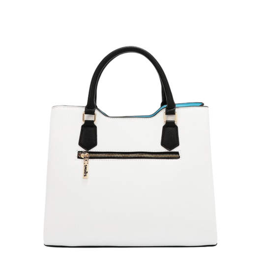 Bolsa Cuadrada Estampada Pitufos By Nicole Lee Fw25 Acabado De Los Herrajes Níquel Color Smurfs Correa De Hombro Negro Diseño De La Tela Smurfs
