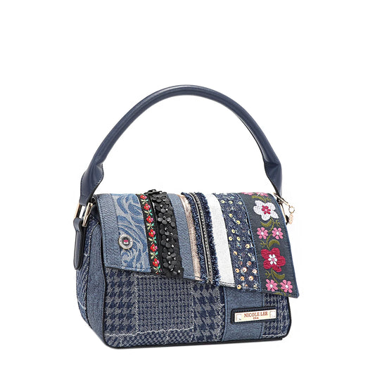 Bolsa de mano bordada de mezclilla FW24