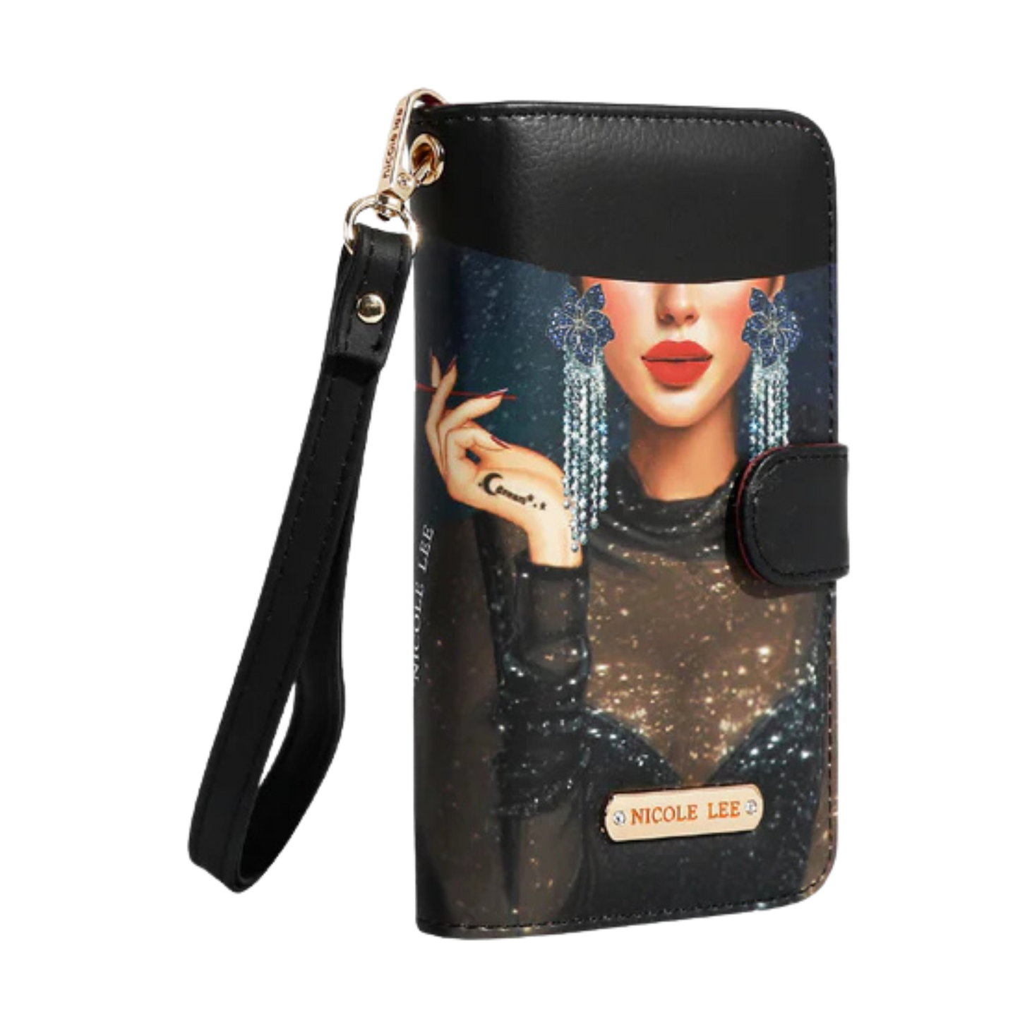 Porta Celular HP6617 Samantha la Belleza con Muñequera | Estilo Elegante en Piel Vegana Nicole Lee