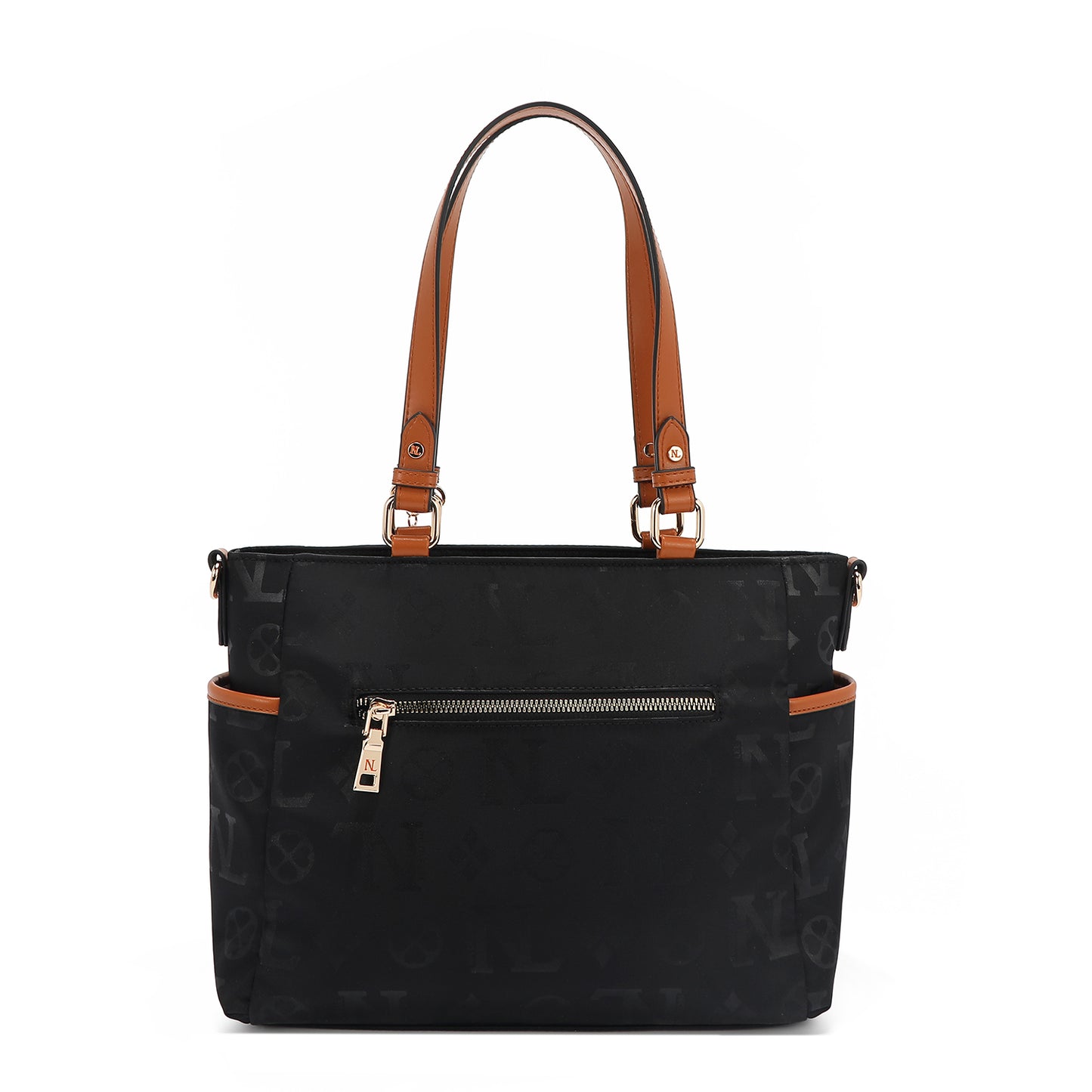 Bolsa Tote De Nicole Lee De Nylon Ss25 Acabado de los herrajes Níquel Color NEGRO Correa de hombro Red Diseño de la tela Red (Copia)