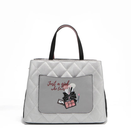 BOLSA CUADRADA ESTAMPADA CON TRIPLE COMPARTIMENTO URBAN COFFEE DREAM