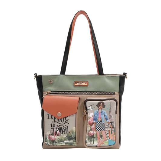 Bolsa Tote I Live To Travel Nikky By Nicole Lee