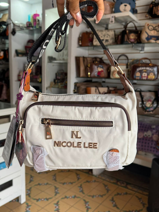 Bolsa de Hombro Margot Monograma de Nicole Lee (Blanca)